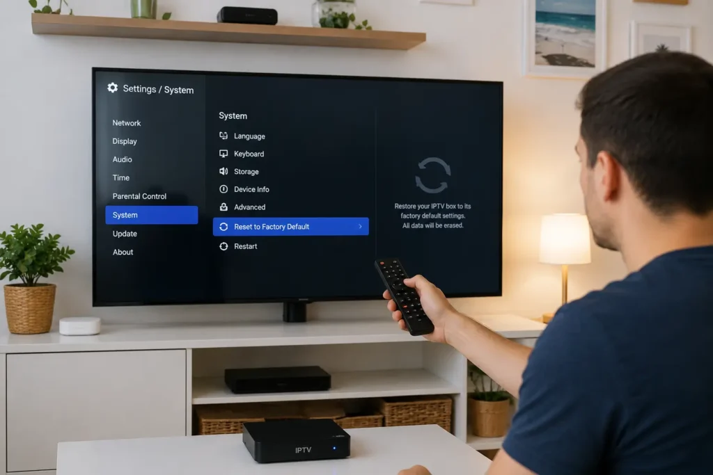 reset iptv box