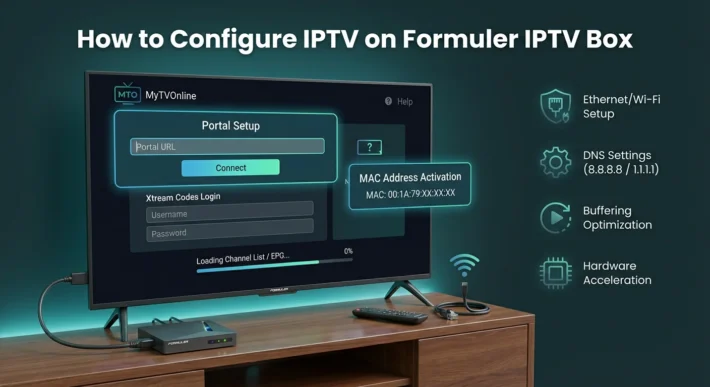 How to Configure IPTV on Formuler IPTV Box To set up IPTV on Formuler IPTV Box, you'll configure the device by establishing network connectivity through Ethernet or Wi-Fi settings, then launching MyTVOnline app to input your IPTV Canada provider's credentials via Xtream Codes API or M3U URL. You'll need to verify MAC address registration, configure portal URLs with correct protocols, optimize buffer sizes to 8-16MB, and enable HW+ hardware acceleration for smooth streaming. Proper DNS configuration using 8.8.8.8 or 1.1.1.1 ensures reliable connectivity, while systematic troubleshooting protocols resolve authentication failures and buffering issues efficiently. Unbox and Connect Your Formuler IPTV Box Unpack your Formuler box (Z8 Pro, Z10 Pro, or Z11 Pro Max) and connect it to your TV using an HDMI cable. Plug the power adapter into an electrical outlet and turn on the device. For optimal performance, connect an Ethernet cable directly from your router to the Formuler box, though Wi-Fi is also available. Turn on your TV and select the correct HDMI input. Complete the initial setup wizard by selecting your language, connecting to your network, and accepting the terms of service. Access MyTVOnline (MTO) Application Formuler boxes come with MyTVOnline (MTO) pre-installed, which is the dedicated IPTV application. From the home screen, locate and open the MyTVOnline app—it's usually prominently displayed. If you're setting up the device for the first time, MTO will launch automatically after initial configuration. The app interface will display options to add your IPTV service. Familiarize yourself with the remote control, particularly the navigation buttons and the dedicated MTO button for quick access. Add Your IPTV Service Credentials In MyTVOnline, select Add Portal or the + icon to begin adding your IPTV service. You'll need your provider's information, which typically includes Portal Name (create a custom name), Portal URL (server address from your provider), Username, and Password. Enter these details carefully in their respective fields. If your provider uses MAC address authentication, note your Formuler box's MAC address (found in Settings About) and provide it to your IPTV provider for activation. Save the portal configuration and wait for the system to verify the connection. Load Your Channel List and EPG Once the portal is added, MyTVOnline will connect to your provider's server and download your complete channel list, VOD library, and series collection. This process typically takes 30-90 seconds depending on your playlist size. The EPG (Electronic Program Guide) will automatically sync if your provider supports it. You'll see your content organized into categories Live TV, Movies, Series, and TV Catch-up. Use the remote to navigate through categories and test a few channels to ensure proper streaming. The Formuler's powerful hardware ensures smooth 4K playback with minimal buffering. Optimize Settings and Customize Your Experience Press the Settings icon in MyTVOnline to access configuration options. Enable hardware acceleration for best video performance. Adjust buffer settings (recommended 3-5 seconds for stable connections). Set your preferred video player and audio output options. Configure parental controls by setting up a PIN code to restrict access to adult content. Customize the interface theme and channel list layout according to your preferences. When you set up IPTV on Formuler IPTV Box, make sure to update the EPG refresh interval to keep your program guide up to date. Add your most-watched IPTV content to the favorites list for faster access. If your provider supports it, test the TimeShift and recording features to ensure they work properly.