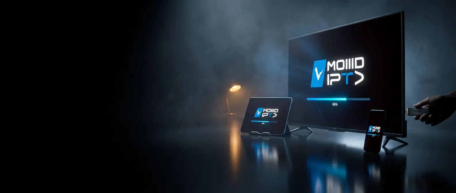 Mode IPTV installing on a TV, a tablet and a phone